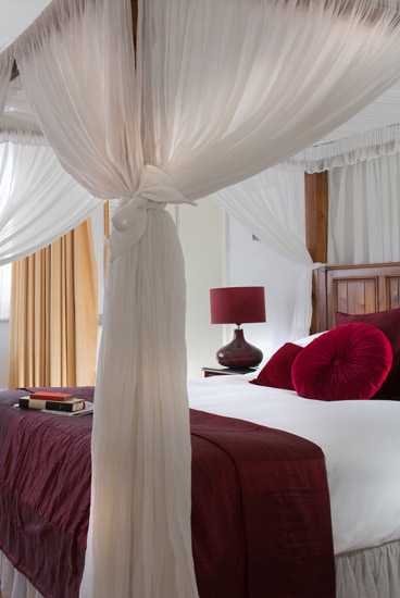 Four poster bed at The Claremont hotel, Hove